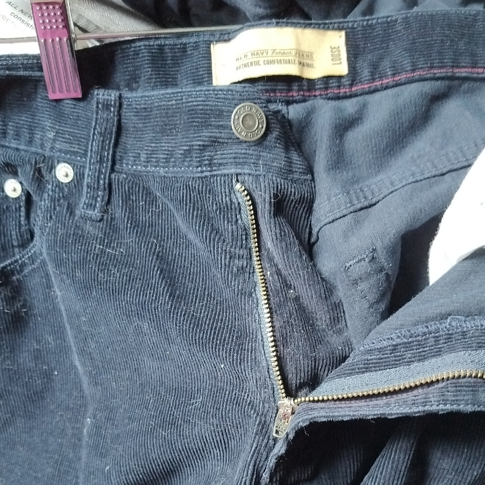 Old Navy Men's NAVY Corduroy LOOSE Fit Jean/ Pants Sz 32/32 - Picture 6 of 7